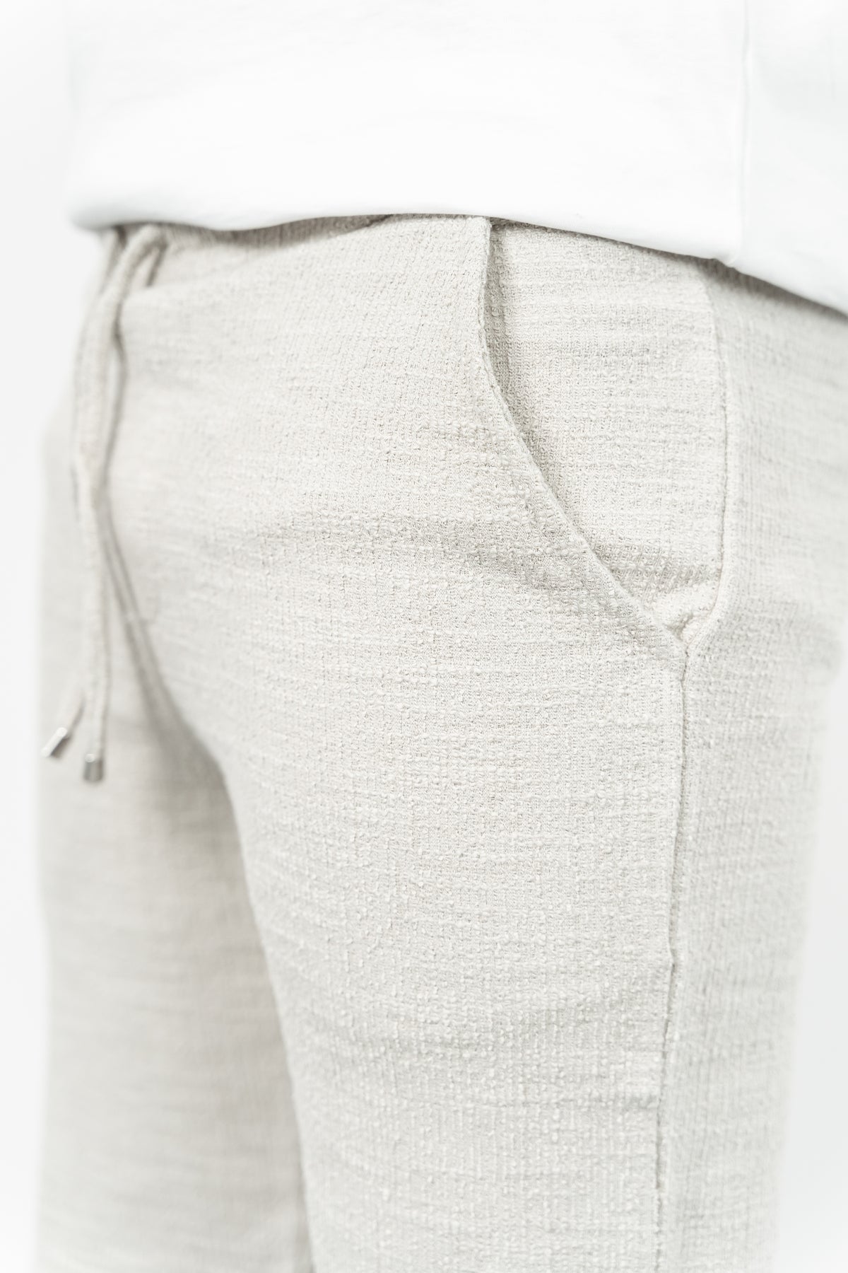 RWB, Pantaloni scurti cu snur si elastic in talie, buzunare laterale, regular fit, RICARD, Bej