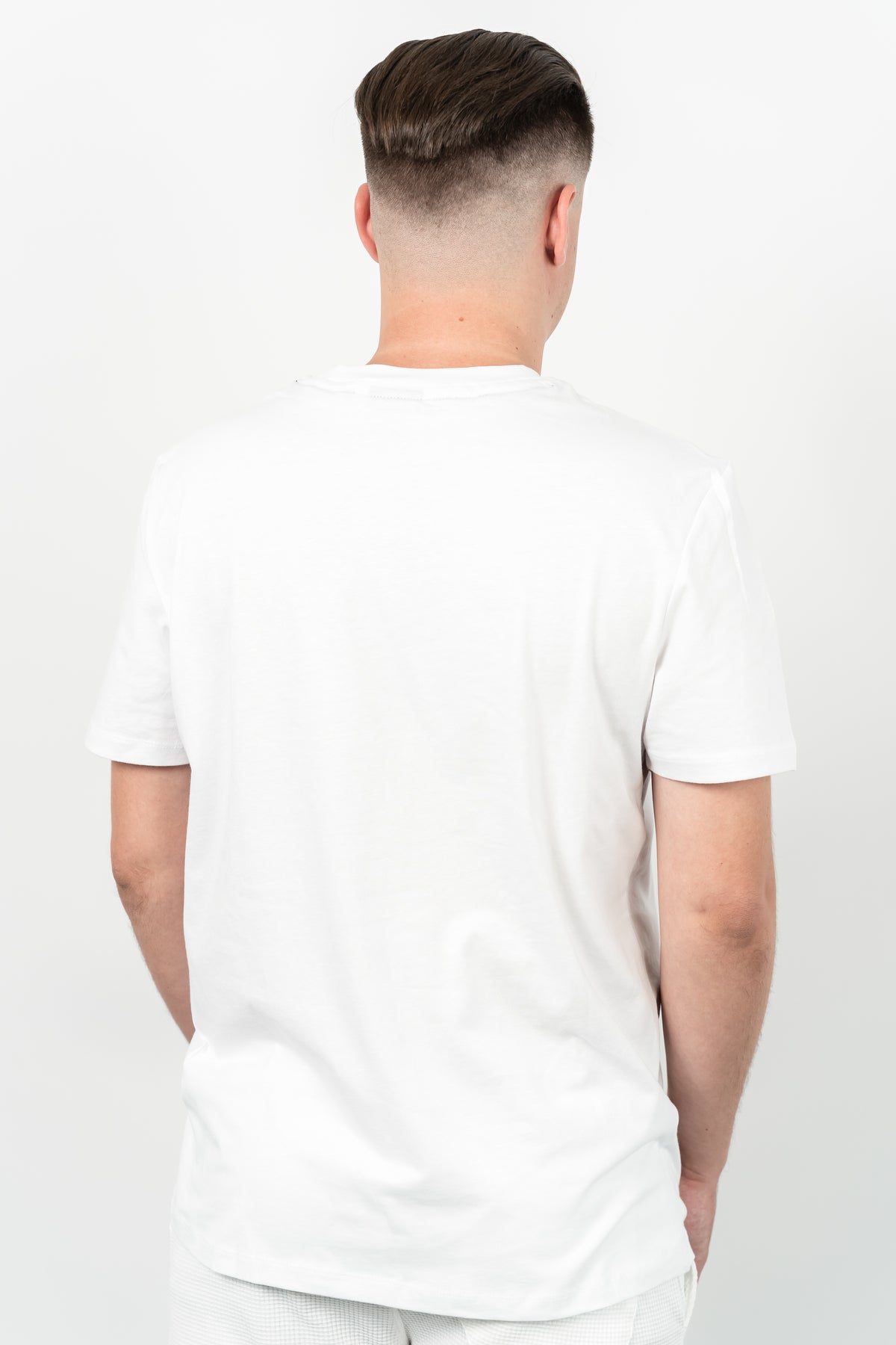 Starter, Tricou cu decolteu la baza gatului, logo discret, regular fit, WARREN, Alb