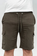 RWB, Pantaloni scurti cu snur si elastic in talie, buzunare laterale, regular fit, RIO, Kaki
