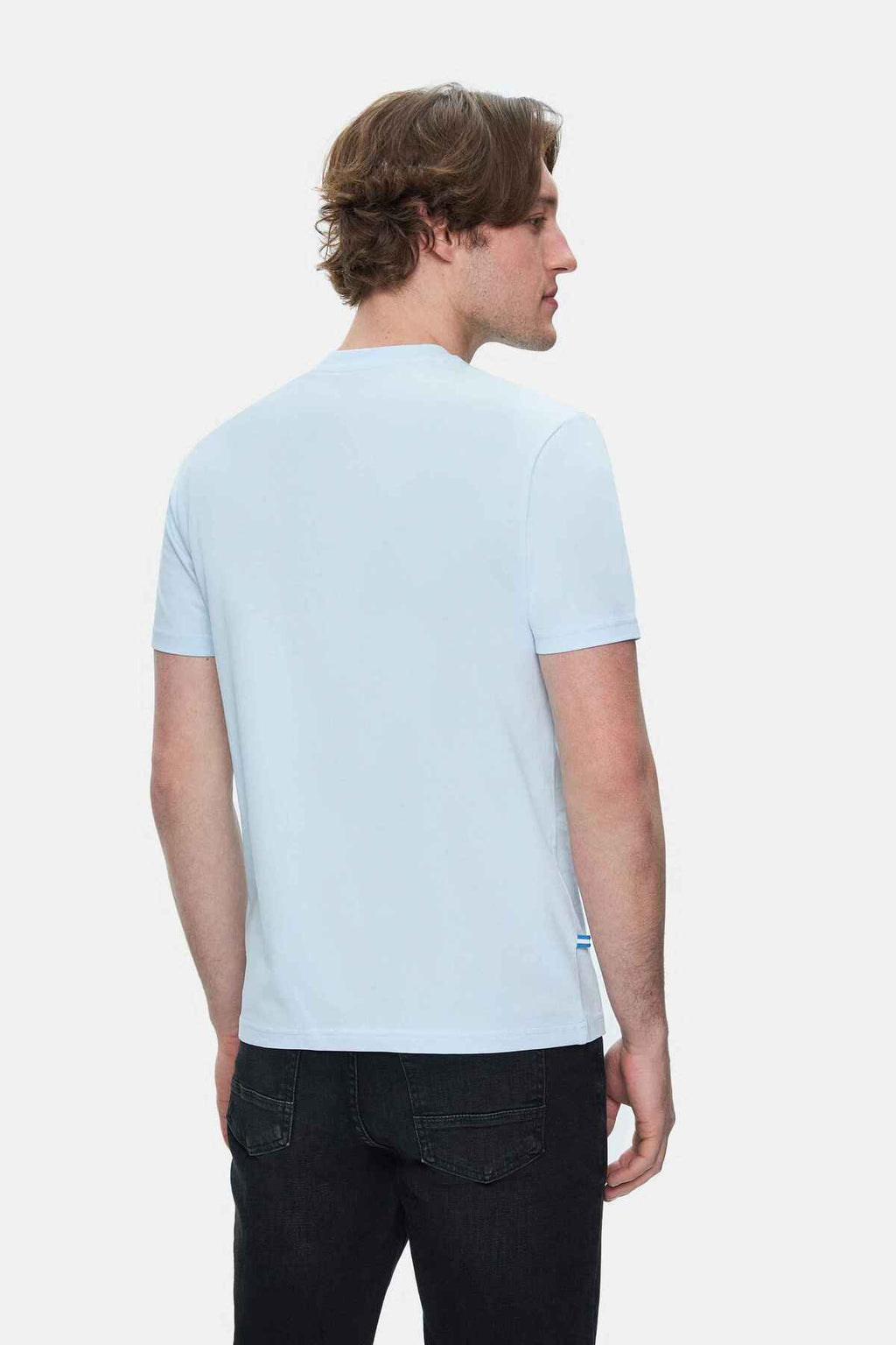 UCLA Tricou cu decolteu la baza gatului, imprimeu cu logo, regular fit, SKYWAY, FABIO
