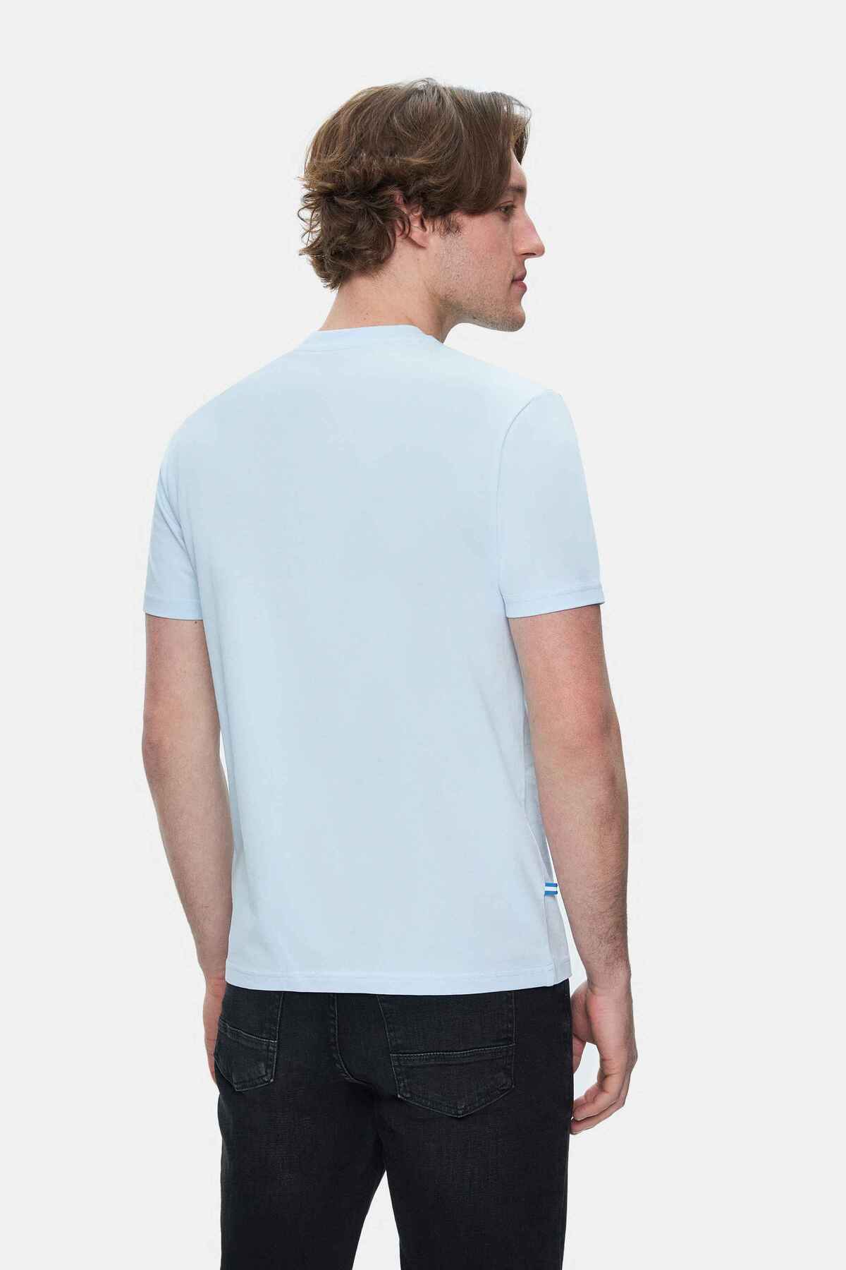 UCLA Tricou cu decolteu la baza gatului, imprimeu cu logo, regular fit, SKYWAY, FABIO
