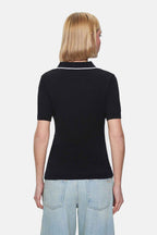 UCLA Tricou cu decolteu la baza gatului, imprimeu cu logo, regular fit, Negru, SASHA
