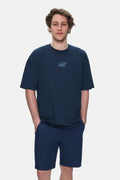 UCLA Tricou cu decolteu la baza gatului, imprimeu cu logo, regular fit, Bleumarin, SINCLAIR