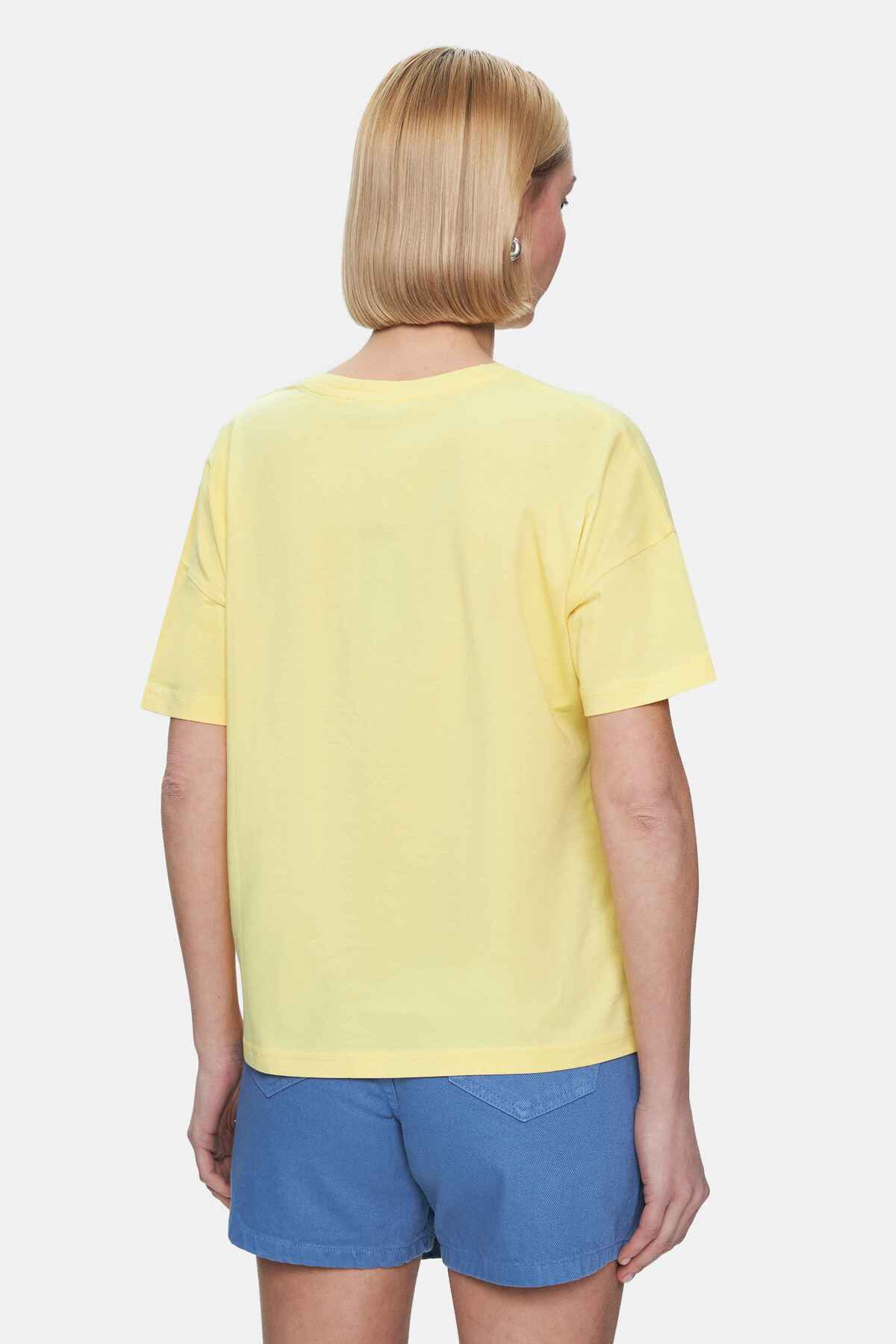 UCLA Tricou cu decolteu la baza gatului, imprimeu cu logo, regular fit, RAYFLOWER, AVALON