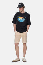 UCLA Tricou cu decolteu la baza gatului, imprimeu cu logo, regular fit, Negru, AIRE