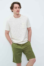 UCLA Tricou cu decolteu la baza gatului, imprimeu cu logo, regular fit, Alb, CALEB