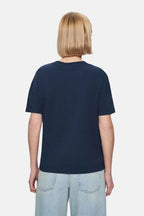 UCLA Tricou cu decolteu la baza gatului, imprimeu cu logo, regular fit, Bleumarin, EVERLEE