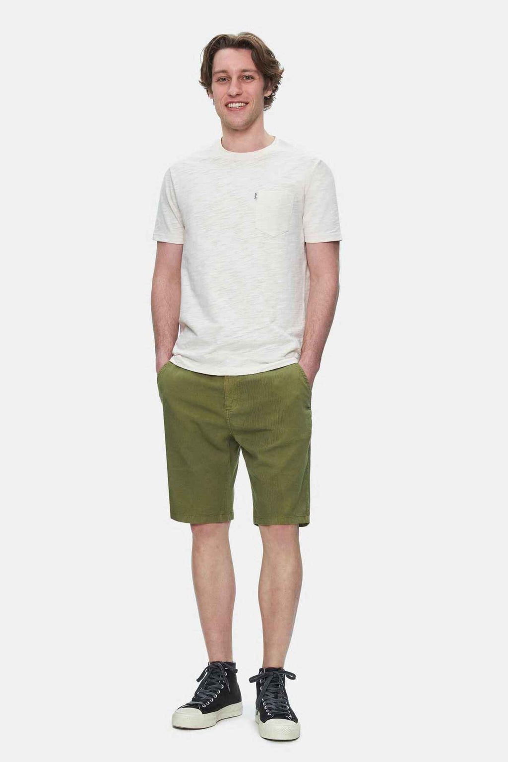 UCLA Tricou cu decolteu la baza gatului, imprimeu cu logo, regular fit, Alb, CALEB