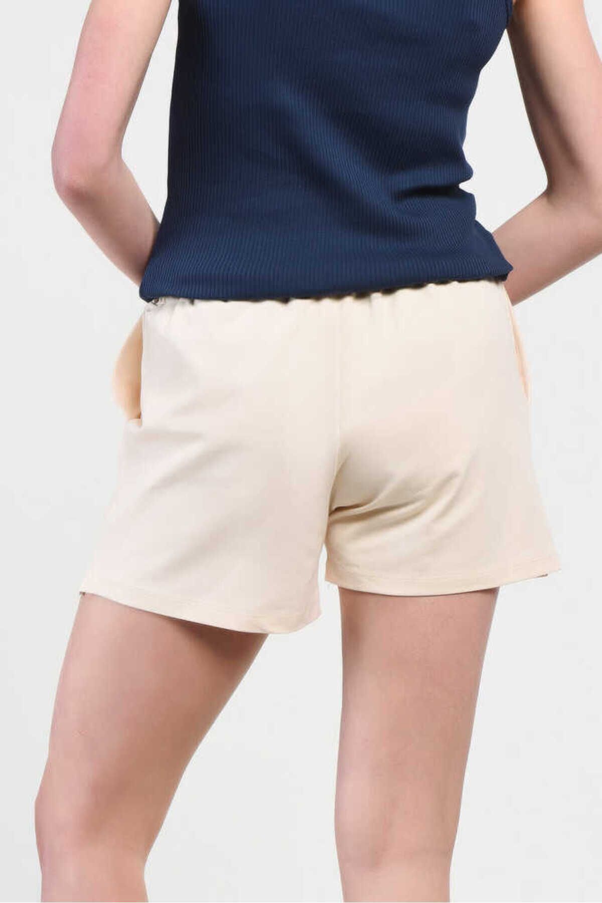 UCLA Pantaloni scurti cu snur si banda elastica in talie, buzunare laterale si imprimeu cu logo discret, CHALK, ROSA