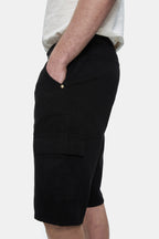 UCLA Pantaloni scurti cu snur si banda elastica in talie, buzunare laterale si imprimeu cu logo discret, Negru, BLEWIN