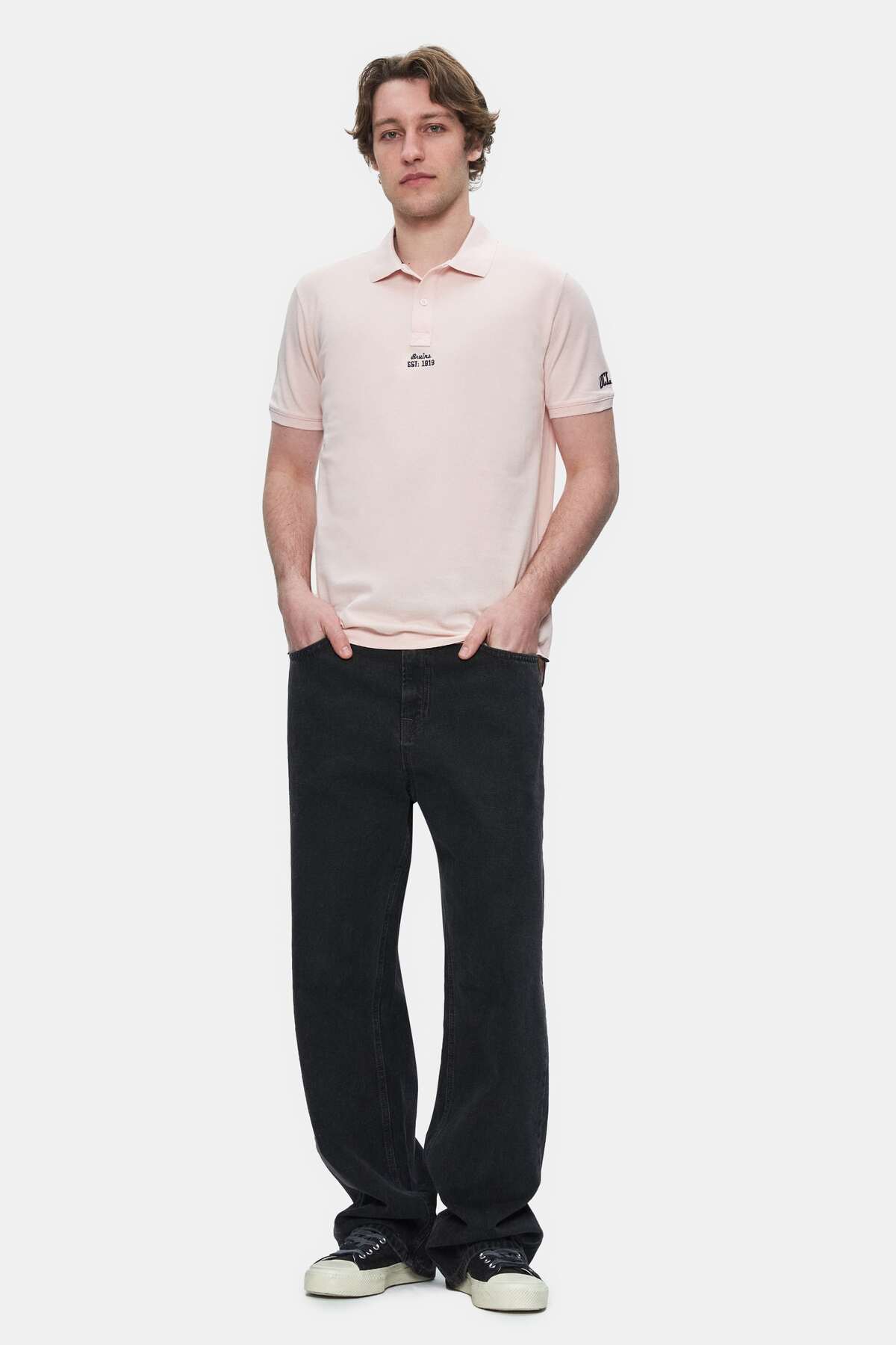 UCLA Tricou cu decolteu la baza gatului, imprimeu cu logo, regular fit, Roz, QUINTON