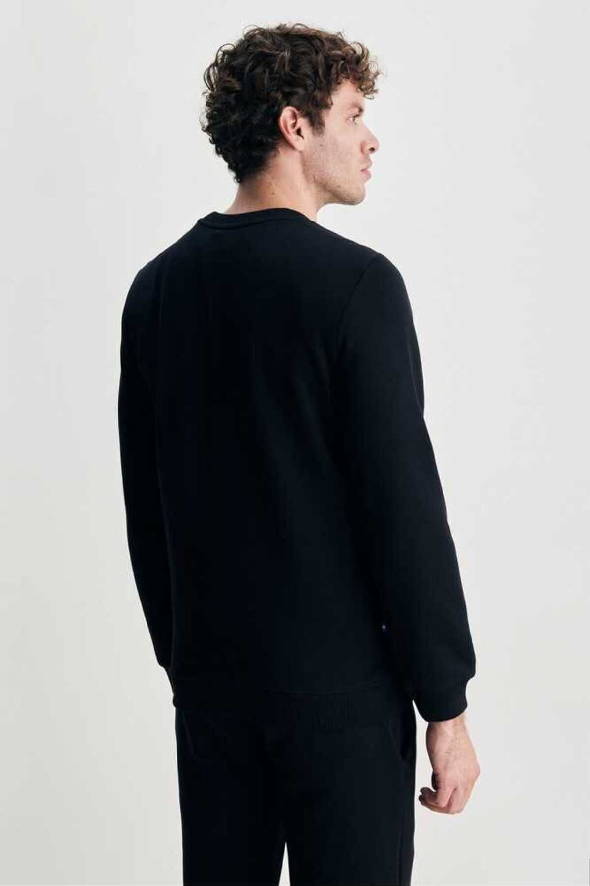 UCLA Bluza cu decolteu la baza gatului, regular fit, imprimeu cu logo, Negru, BALDWIN