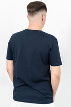 Les Canards, Tricou cu decolteu la baza gatului, detaliu cu logo, regular fit, BASS, Bleumarin