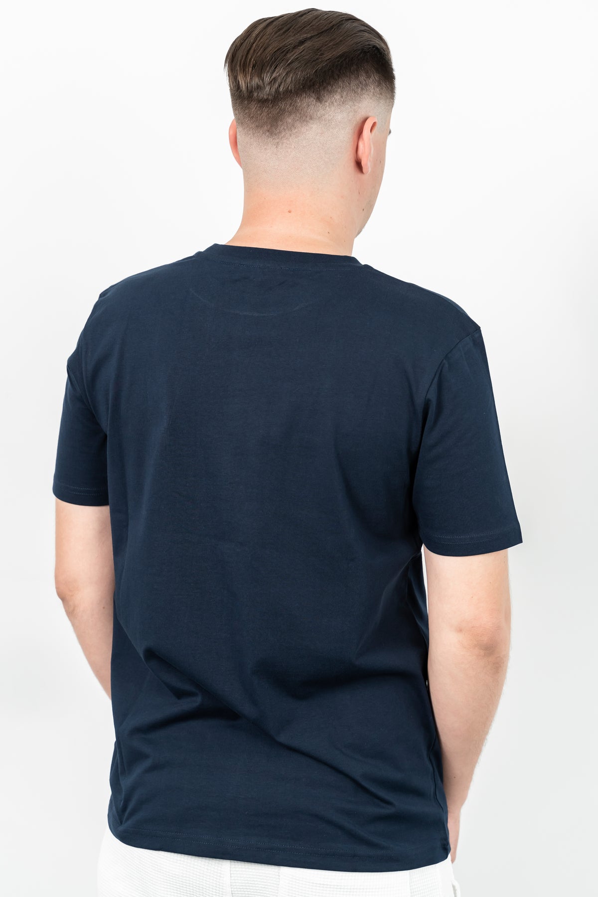 Les Canards, Tricou cu decolteu la baza gatului, detaliu cu logo, regular fit, BASS, Bleumarin
