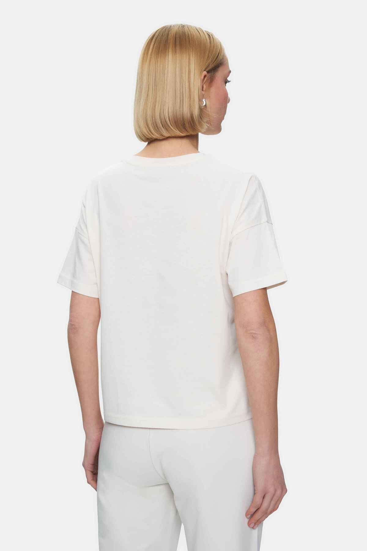 UCLA Tricou cu decolteu la baza gatului, imprimeu cu logo, regular fit, Alb, KENZIE