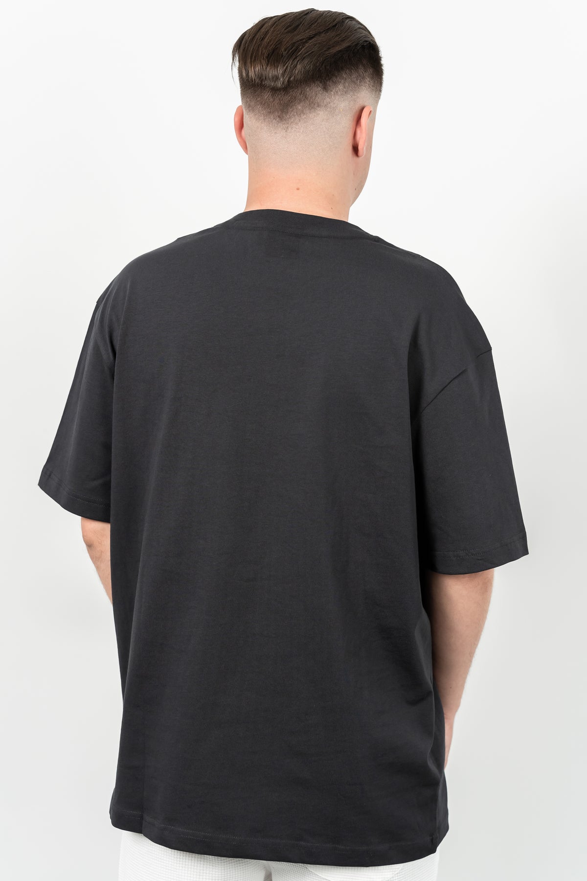 Starter, Tricou cu decolteu la baza gatului, imprimeu cu logo, HAMPTONS, Gri
