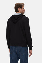 UCLA Hanorac cu gluga si fermoar metalic, imprimeu cu logo discret si buzunare laterale, Negru, HILGARD