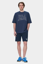 UCLA Tricou cu decolteu la baza gatului, imprimeu cu logo, regular fit, Bleumarin, WEBSTER