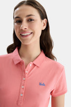 UCLA Tricou cu decolteu la baza gatului, imprimeu cu logo, regular fit, Roz, SHAVER
