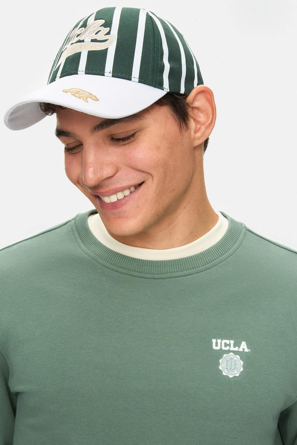 UCLA Sapca Unisex, ajustabila si imprimeu cu logo, Verde, CHET