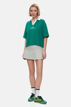 UCLA Tricou cu decolteu la baza gatului, imprimeu cu logo, regular fit, Verde, POLLY