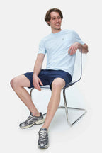 UCLA Tricou cu decolteu la baza gatului, imprimeu cu logo, regular fit, SKYWAY, CALEB