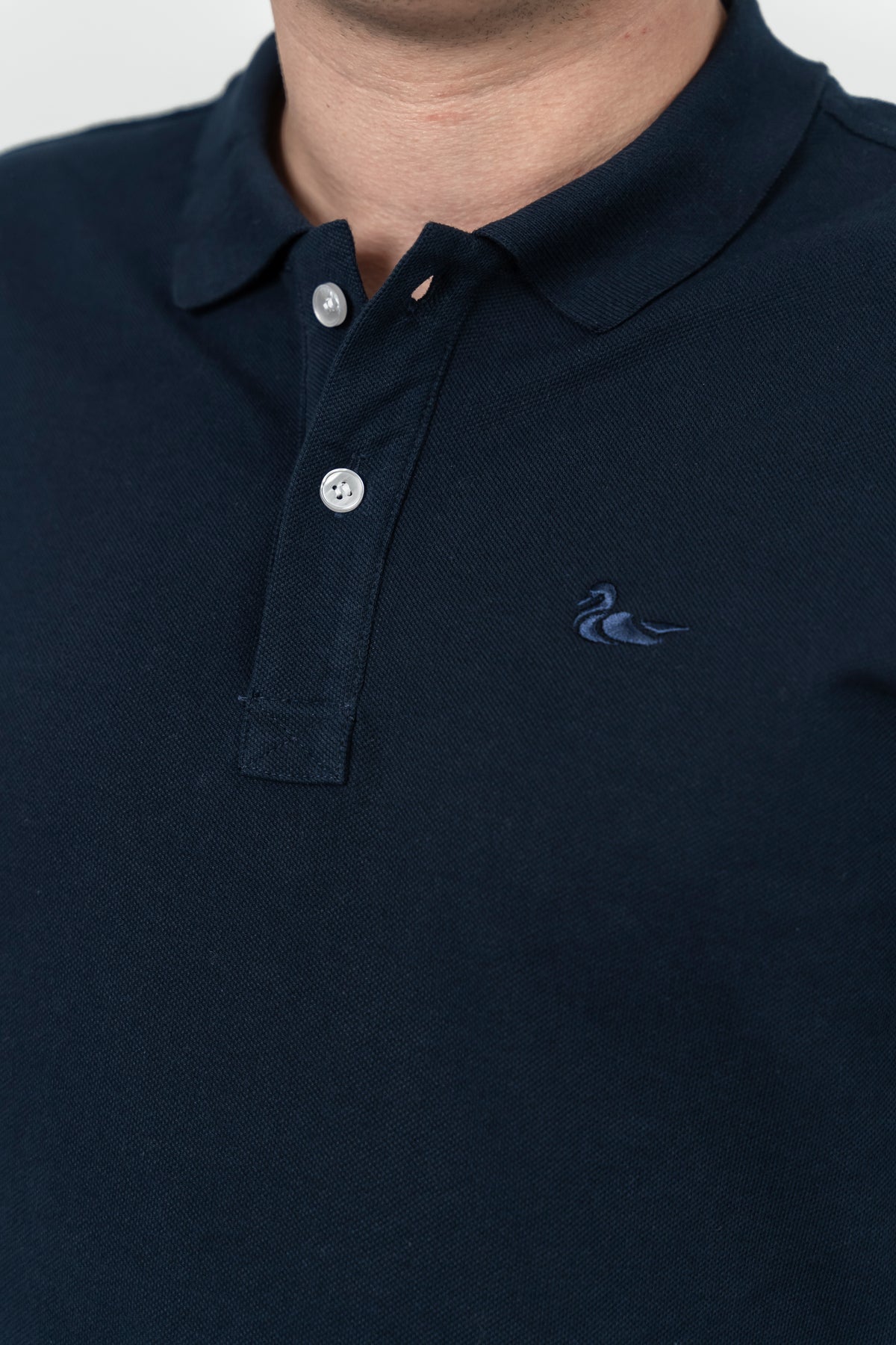 Les Canards, Tricou cu guler, detaliu cu logo brodat, regular fit, LAKES, Bleumarin