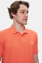 UCLA Tricou cu guler si nasturi, regular fit, logo brodat discret, Roz deschis, LAKES