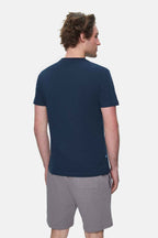 UCLA Tricou cu decolteu la baza gatului, imprimeu cu logo, regular fit, Bleumarin, HARPER
