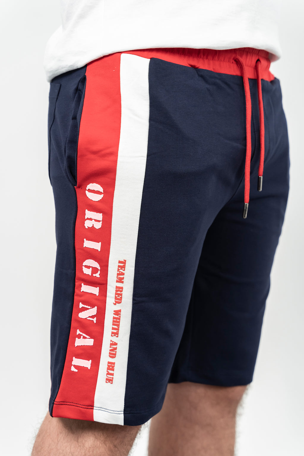 RWB, Pantaloni scurti cu snur si elastic in talie, buzunare laterale, regular fit, ROZRA, Bleumarin
