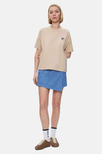 UCLA Tricou cu decolteu la baza gatului, imprimeu cu logo, regular fit, Bej, KENZIE