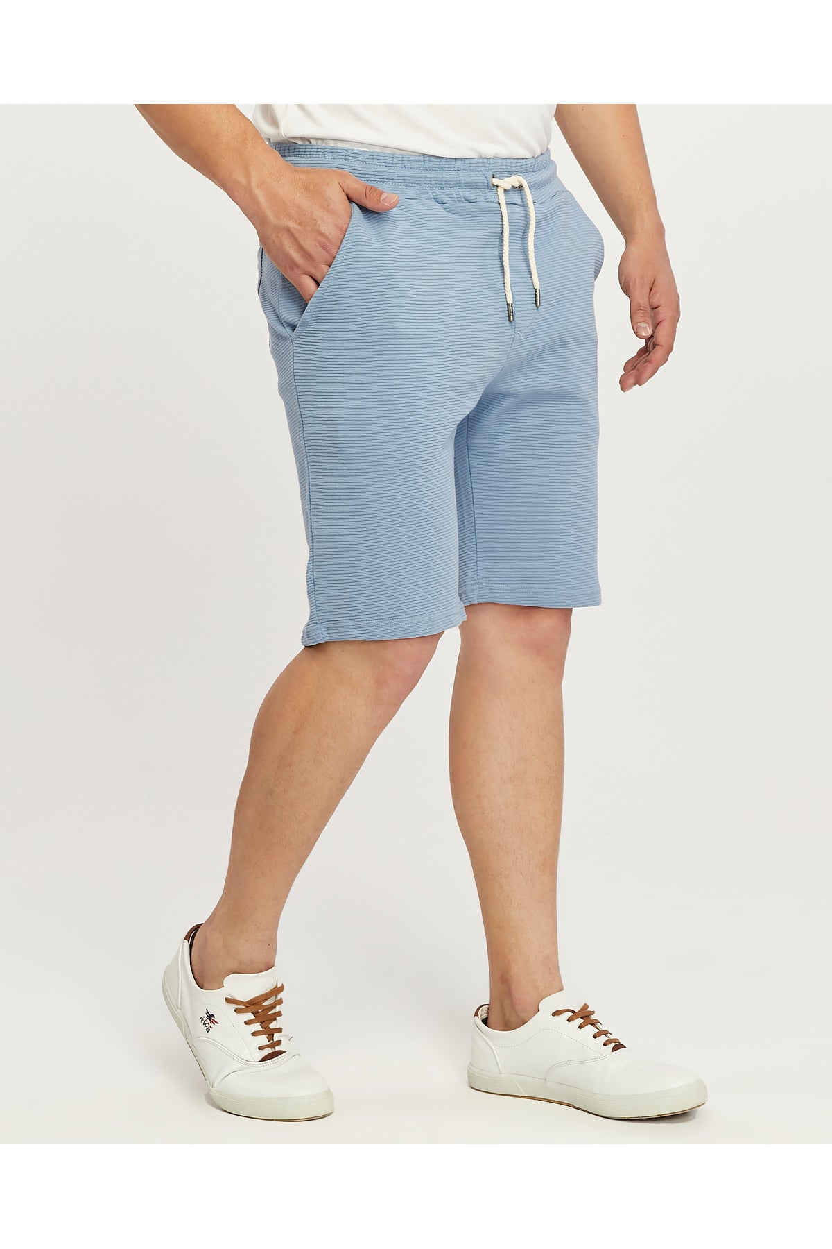 RWB, Pantaloni scurti cu snur si elastic in talie, buzunare laterale, regular fit, OTTOSORT-SS24, Indigo