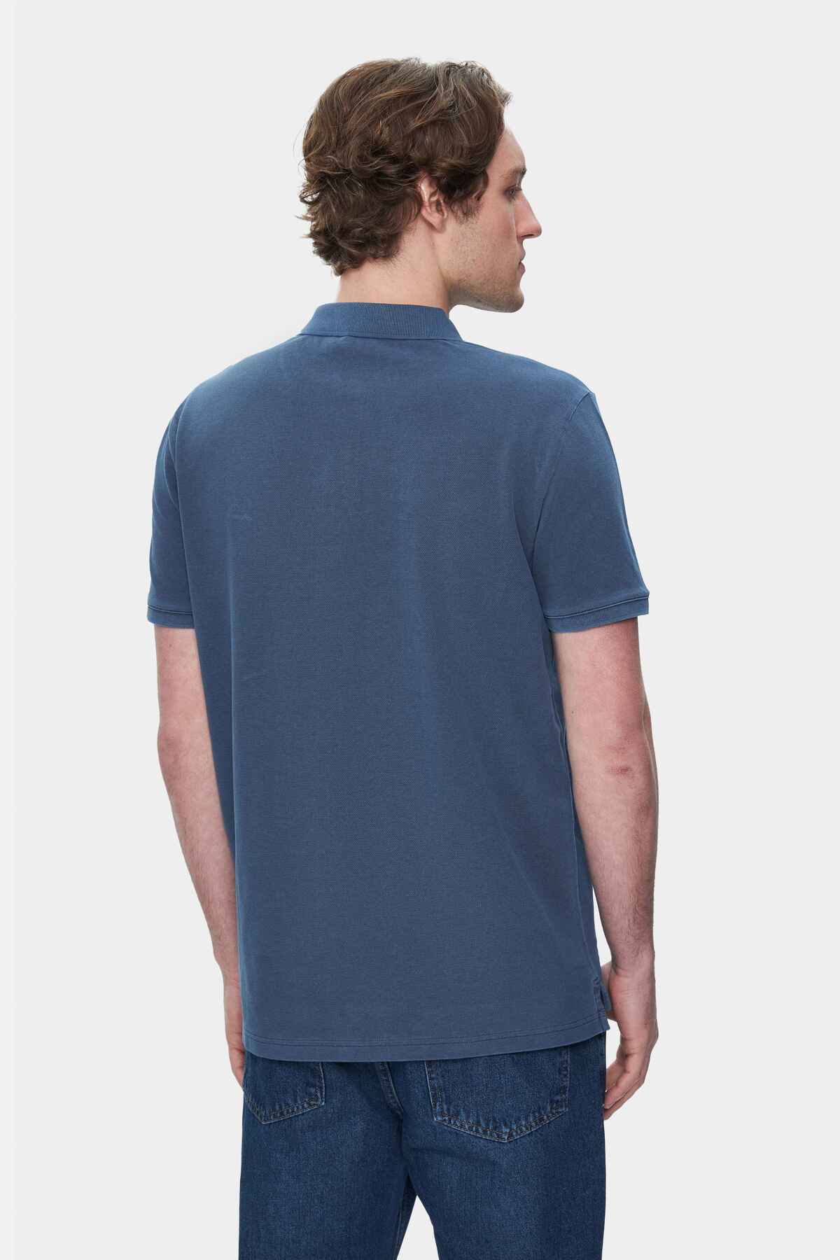 UCLA Tricou cu decolteu la baza gatului, imprimeu cu logo, regular fit, Bleumarin, GERARD