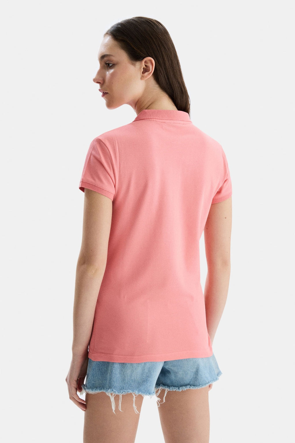 UCLA Tricou cu decolteu la baza gatului, imprimeu cu logo, regular fit, Roz, SHAVER