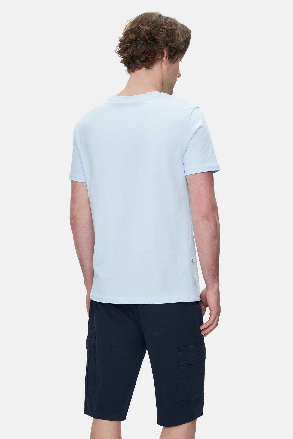 UCLA Tricou cu decolteu la baza gatului, imprimeu cu logo, regular fit, Albastru, CULVER