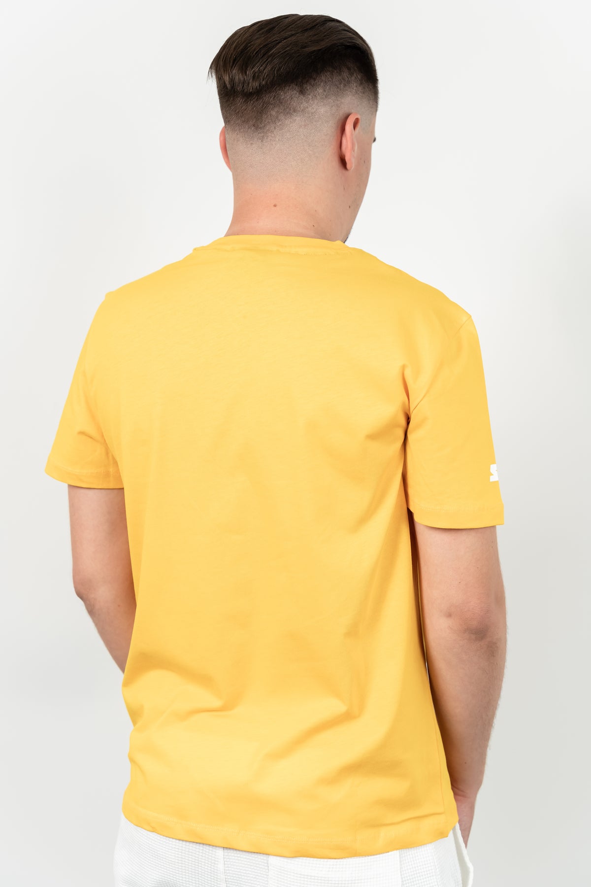 Starter, Tricou cu decolteu la baza gatului, imprimeu cu logo, HAMPTONS, Galben