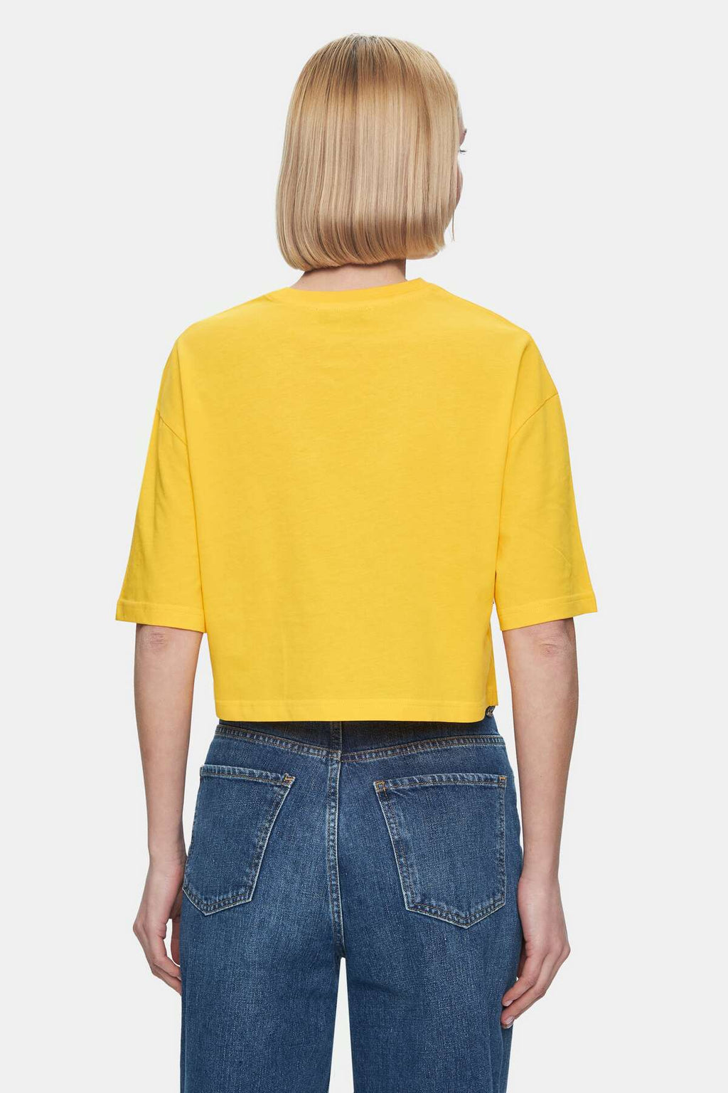 UCLA Tricou cu decolteu la baza gatului, imprimeu cu logo, regular fit, Galben, INDIANA