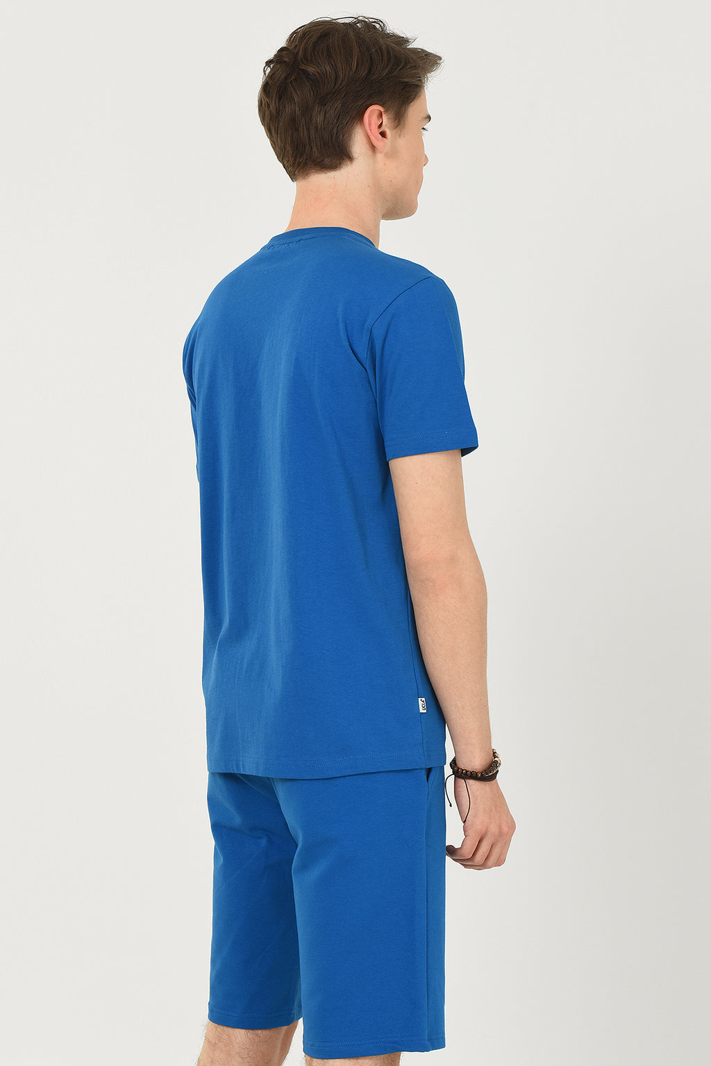 UCLA Tricou cu decolteu la baza gatului, imprimeu cu logo, regular fit, Albastru, GAYLEY