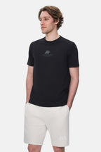 UCLA Tricou cu decolteu la baza gatului, imprimeu cu logo, regular fit, Negru, FABIO
