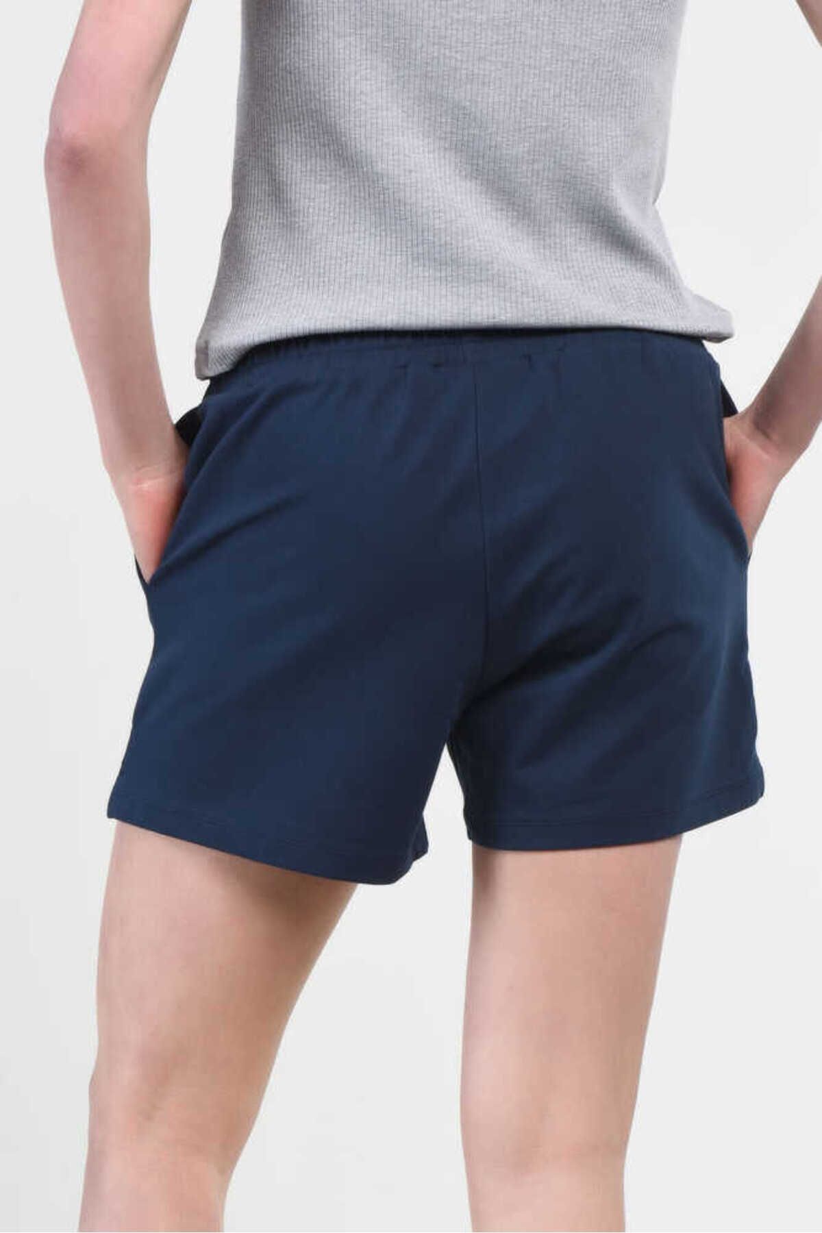 UCLA Pantaloni scurti cu snur si banda elastica in talie, buzunare laterale si imprimeu cu logo discret, Bleumarin, ROSA