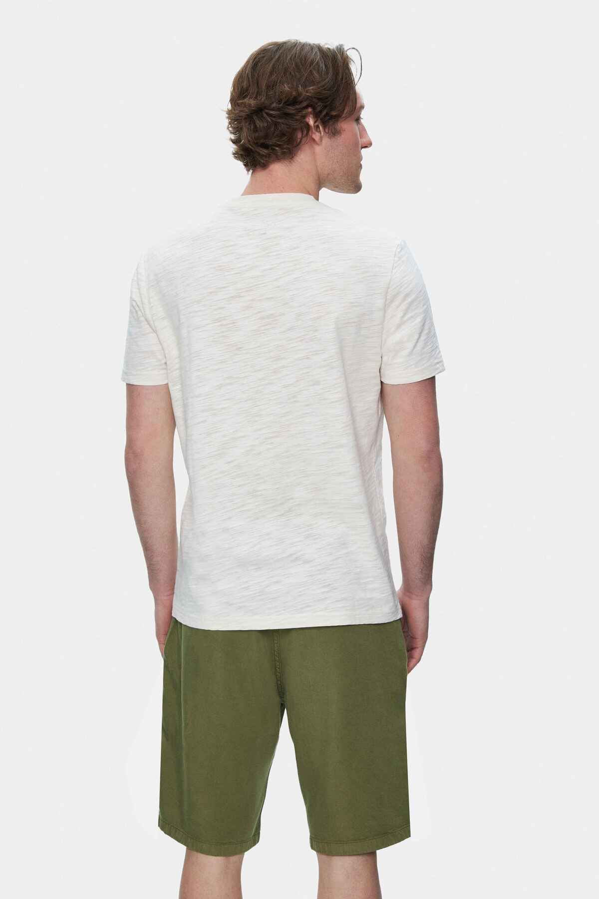 UCLA Tricou cu decolteu la baza gatului, imprimeu cu logo, regular fit, Alb, CALEB