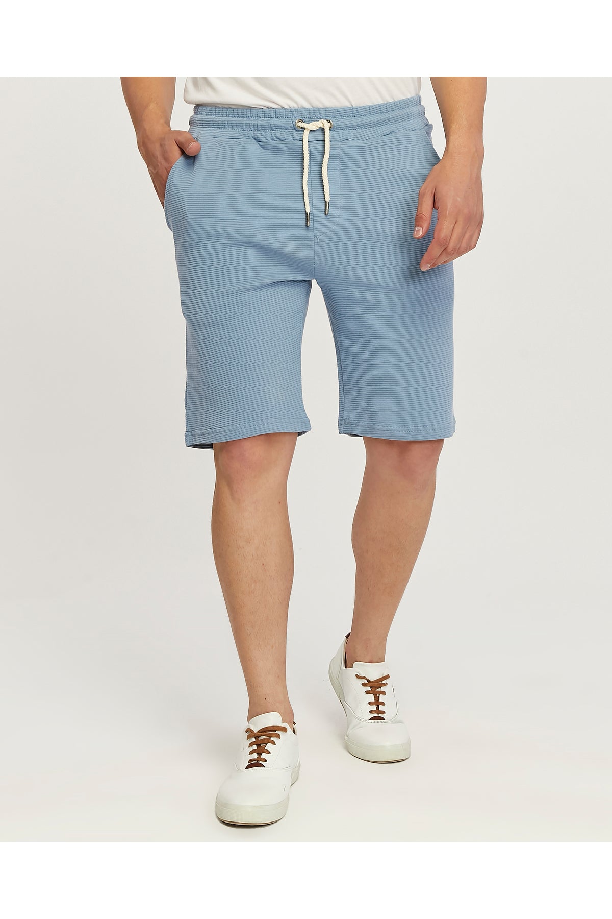 RWB, Pantaloni scurti cu snur si elastic in talie, buzunare laterale, regular fit, OTTOSORT-SS24, Indigo