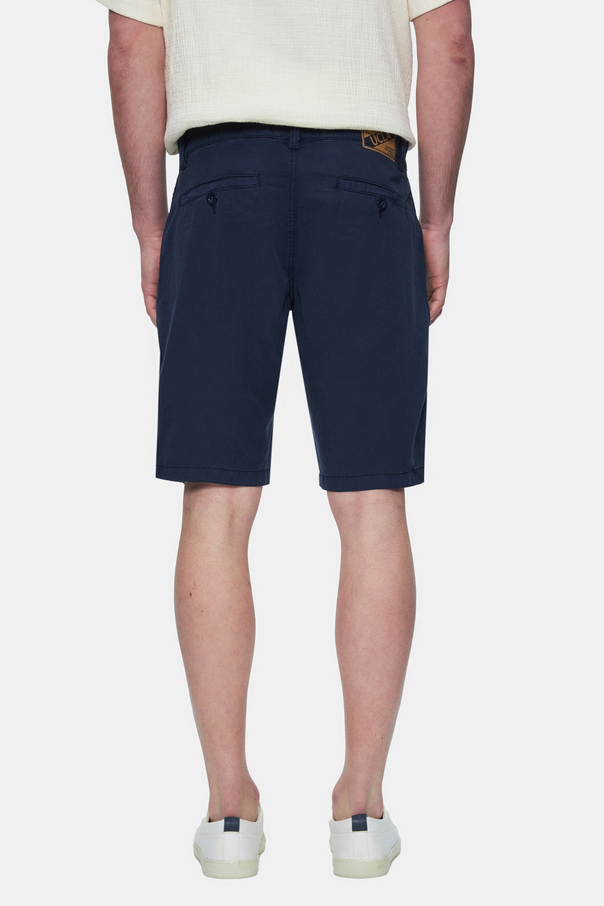 UCLA Pantaloni scurti cu snur si banda elastica in talie, buzunare laterale si imprimeu cu logo discret, Bleumarin, VALOR