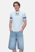 UCLA Tricou cu decolteu la baza gatului, imprimeu cu logo, regular fit, SKYWAY, STARK