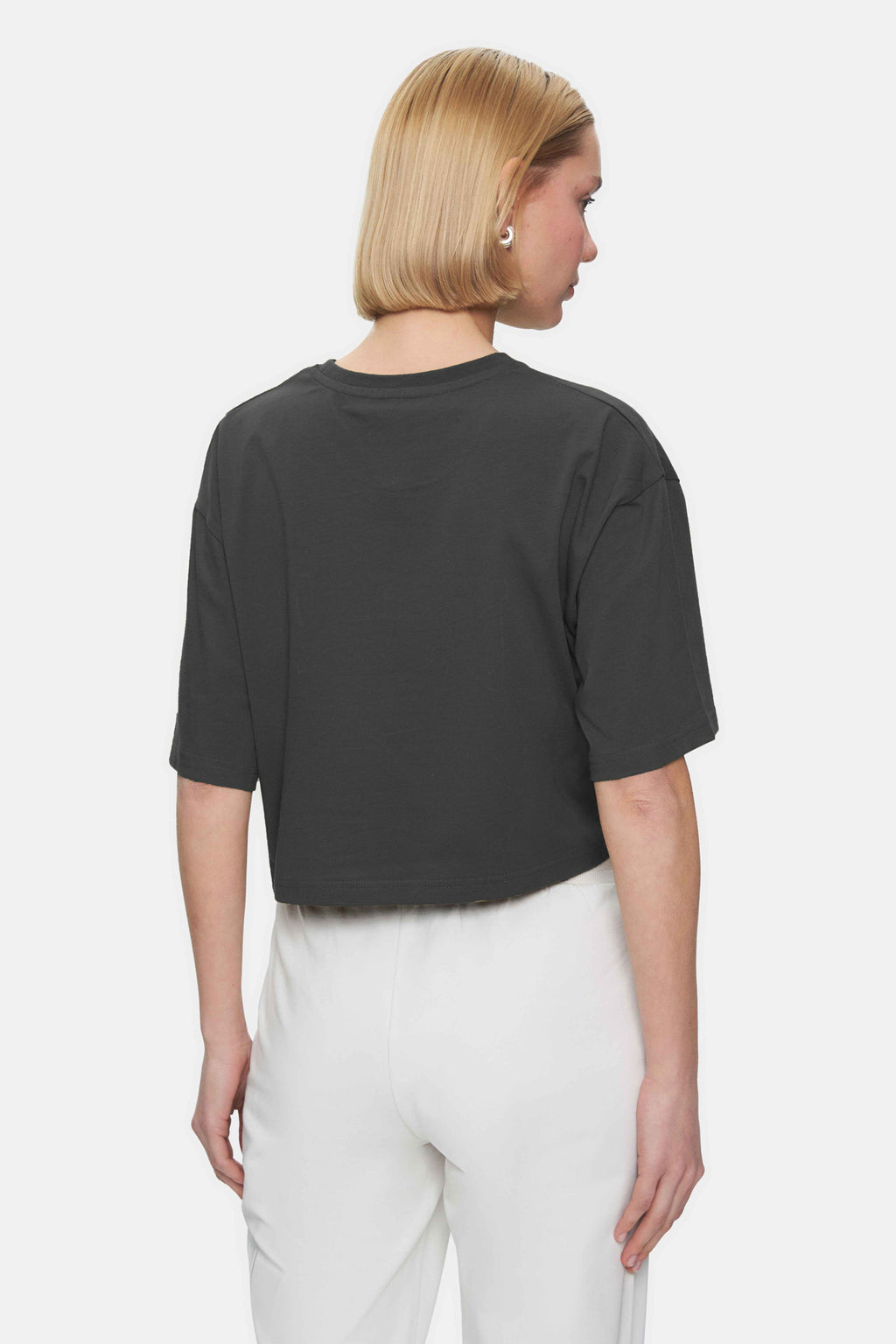UCLA Tricou cu decolteu la baza gatului, imprimeu cu logo, regular fit, Gri, HELENA