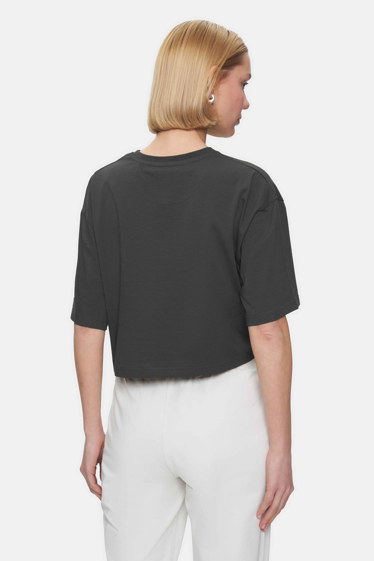 UCLA Tricou cu decolteu la baza gatului, imprimeu cu logo, regular fit, Gri, HELENA