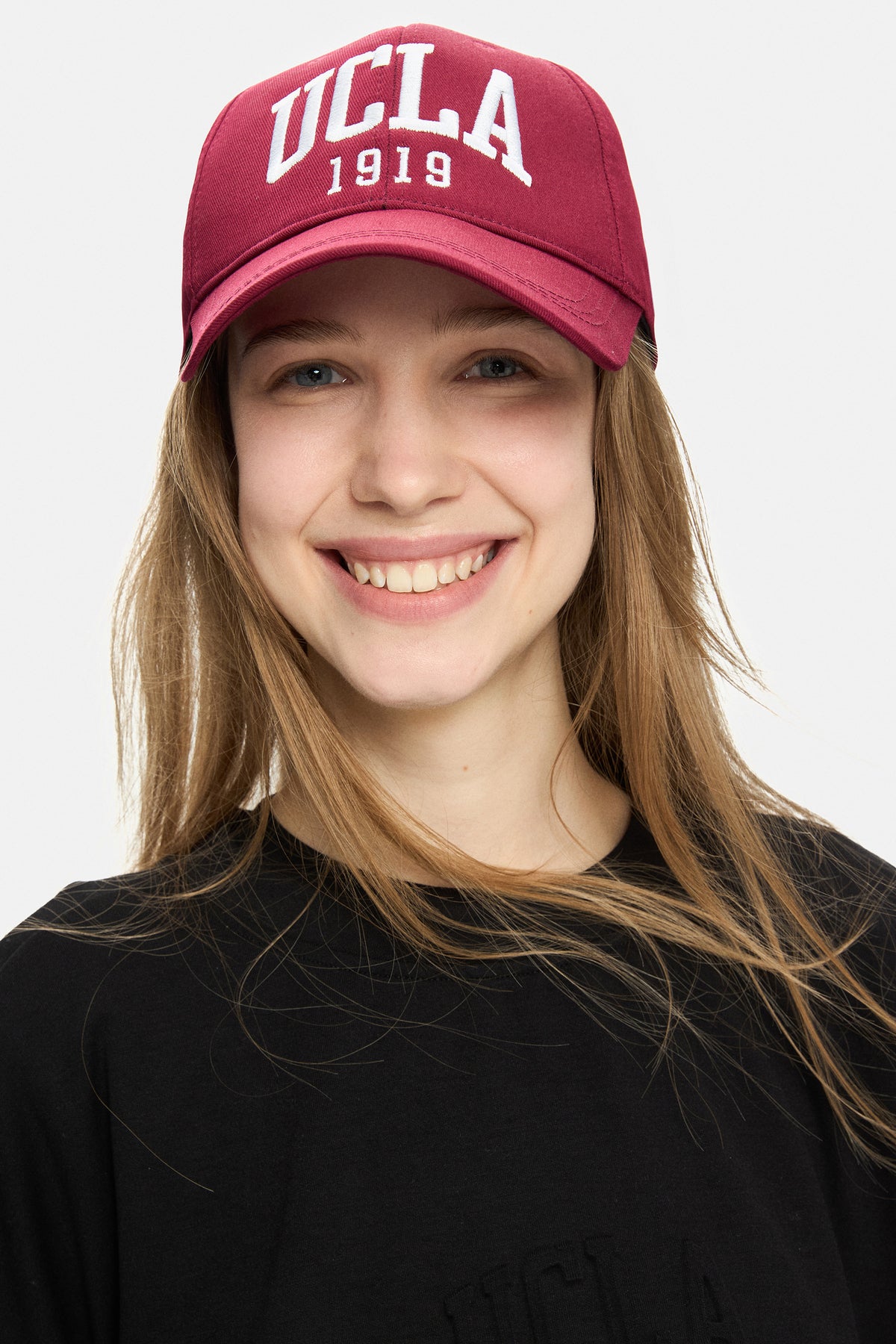 UCLA Sapca Unisex, ajustabila si imprimeu cu logo, Rosu inchis, BALLARD
