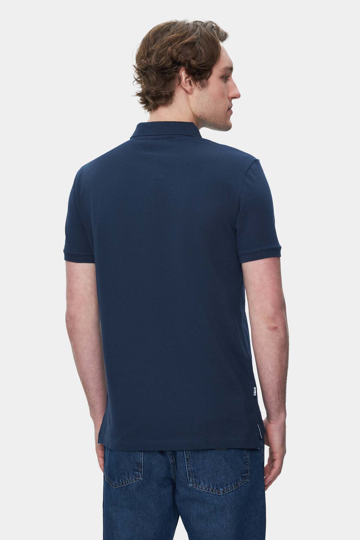 UCLA Tricou cu decolteu la baza gatului, imprimeu cu logo, regular fit, Bleumarin, QUINTON