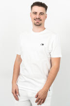 Starter, Tricou cu decolteu la baza gatului, logo discret, regular fit, WARREN, Alb