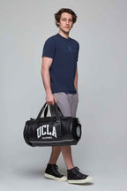 UCLA Tricou cu decolteu la baza gatului, imprimeu cu logo, regular fit, Bleumarin, FABIO